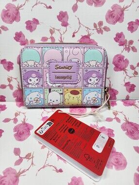 Loungefly Sanrio Pastel Character Zip Wallet in Pink, Lavender & Mint